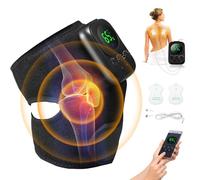 Knee Massager with 6 Heating & 8 EMS Levels, Cordless Heat and Vibration Knee Massager for Joint Pain Relief, Heating Knee Brace Support for Arthritis/Joint Stiff/Muscle Strain, Gifts for Women Mens