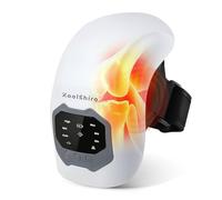 Knee Massager with Heat, Vibration and Red Light, Cordless Knee Massager for Joint Pain Relief, Rechargeable Heated Knee Brace with Large LED Screen and Adjustable Straps, Gift for Men & Women