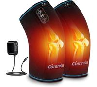 Knee Massager with Heat & Vibration, Heated Knee Brace for Knee Pain Relief, Heating Pad for Knee Joint Pain, Leg Massager, 3 Vibration Modes 3 Heat Levels, AC Adapter Provide More Heat(No Battery)…