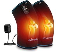 Knee Massager with Heat & Vibration, Heated Knee Brace for Knee Pain Relief, Heating Pad for Knee Joint Pain, Leg Massager, 3 Vibration Modes 3 Heat Levels, AC Adapter Provide More Heat(No Battery)