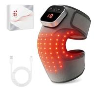 Knee Massager with Red Light Therapy, Knee Massager Heat and Vibration for Arthritis with 4 Heat Levels, 5 Vibration Modes, Heated Knee Support with Massage for Knee/Joint/Elbow/Shoulder