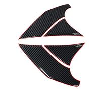 Knee pad gel neon side motorcycle 3D universal tank sticker tank protection paint protection sticker pad MR015 (carbon black/red)