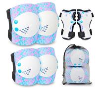 Knee Pads for Kids Protective Set Adjustable Knee Pads and Elbow Pads Set with Wrist Guard for Girls Kids Roller Inline Skates, Bike Cycling ,Skateboard Scooter