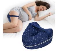 Knee Pillow for Side Sleepers, Alignment Pillows for Side Sleepers, Memory Foam Leg Pillow with Sleeping. Foam Support Pillow for Soothing Pain Relief for Sciatica - Adjustable Strap（Navy）