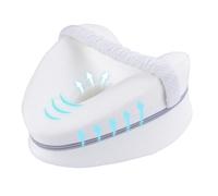 Knee Pillow for Side Sleepers, Knee Pillow with Strap, Memory Foam & Contour Design, Suitable for Relieving Leg, Back & Knee Pain, with Machine Washable Cover (White)