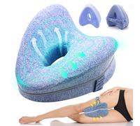 Knee Pillow for Sleeping on Side, Ergononmic Memory Foam Wedge Pillow, Heart Shape Knee Support Pillow, Pregnancy Bed Leg Cushion Orthopaedic Leg Pillow for Sleeping,Relieve Sciatica & Hip Pain(Blue)