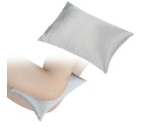 Knee Pillow Leg Pillows 11" x 7.8" Silky Small Hip Support Pillows Smooth Cooling Between Legs for Side Sleepers Sciatica Joints Pain Relief Post Surgery Cushion Gifts, Satin Silver Gray