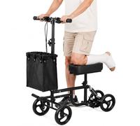 Knee Scooter for Adults, Adjustable Foldable Knee Walker, 300lbs Mobility Knee Scooter with Storage Basket, Crutch Alternative for Foot Surgery, Broken Ankle & Foot Injuries