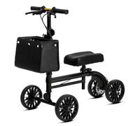 Knee Scooter with Disc Brake,Steerable Knee Walker for Adults,Foldable Rover Scooter for Broken Foot Injured Leg Crutch(Black)