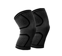 Knee Support Brace, Morbuy 2 Pack Anti Slip Knee Brace Super Elastic Breathable Knee Compression Relief for Arthritic Sufferer Recovery from Injuries Fit for Sports Women and Men (XL, Black)