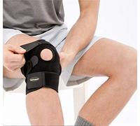 Knee Support for Men Women, Adjustable Open-Patella Neoprene Knee Brace with Anti-Slip Strips - For Arthritis, Joint Pain, Meniscus Pain Relief, Sports Running Injury Rehabilitation (Black, Large)