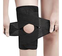Knee Support for Women/ Men Knee Brace for Knee Pain Adjustable Knee Compression Sleeve Support with Side Stabilizers for Working Out, Running, Fitness, Weightlifting ACL MCL Meniscal Tear Black (S)