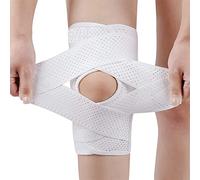 Knee Support for Women/Men Knee Brace for Knee Pain Adjustable Knee Compression Sleeve Support with Side Stabilizers for Working Out, Running, Fitness, Weightlifting ACL MCL Meniscal Tear White (L)