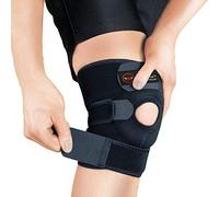 Knee Support, Open-Patella Stabiliser & Fully-Adjustable Neoprene Brace - Arthritic Pain Relief, Sports Injury Rehabilitation & Protection Against Reinjury (Black, L-XL)