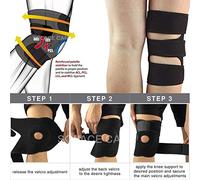 Knee Support, SC Neoprene Open Patella Stabilizer MAX Braces - 3 Way Adjustable Strap, Compression Breathable Knee Sleeve ONE Size FITS for Most (Black)
