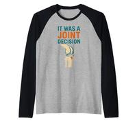 Knee Surgery It was A Joint Decision Fun Mens Get Well Raglan Baseball Tee