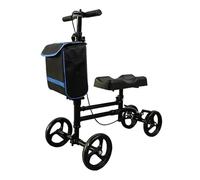 Knee Walker Scooter, Adjustable Folding Leg Scooters with Storage Bag & PU Leather Padded & Foot Pedal, Knee Cycle Walker for Adult and Elderly Foot, Leg, Ankle & Sports Injuries