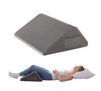 Knee Wedge Pillow, Memory Foam Leg Pillow Bed Wedge for Sleeping, Post Surgery Triangle Pillow for Knee Support, Leg Elevation, Knees Hip Back Pain Relief (23.6" x 23" x 7.9", Large Size, Short Plush)