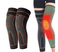 Kneeca Tourmaline Acupressure Self-Heating Shaping Knee Sleeve,3D High Elastic Knee Brace Support Compression Sleeve Wormwood Self-Heating Knee Pads (M, Orange)