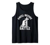 Kneel Before Battle Warrior Cross Christian Tank Top