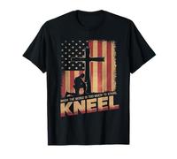 Kneel for The Cross Patriotic American Flag Christian Faith T-Shirt