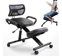 Kneeling Chair with Back Support - Adjustable Stool for Improved Posture at Home and Office
