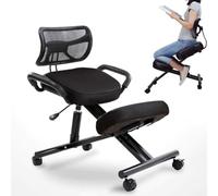 Kneeling Chair with Back Support - Adjustable Stool for Posture Improvement at Home and Office