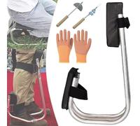 Kneeling Device for Gardening, Kneeling Device for Brick Layers, Garden Ergonomic Knee Seat with Kneeling Pad, Knee Protection, Ankle Support, Durable Thick Kneeling Pad & Galvanized Steel(BLACK)
