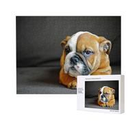 Kneeling English Bulldog,500 Pieces Wooden Jigsaw Family Game Jigsaw Puzzles for Adults Teens Home Decor