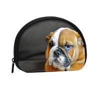 Kneeling English Bulldog, Women's Storage Bag Shell Makeup Bag Small Coin Purse Shell Change Pouch