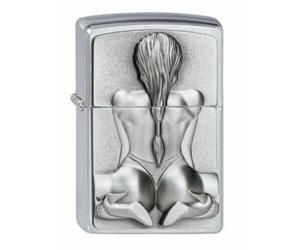 Kneeling Girl Zippo Lighter in Brushed Brass Windproof Cigarette Lighter 2002548