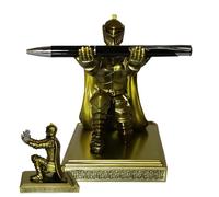 Kneeling Knight Pen Holder | Medieval Desktop Decoration | Pen Stand Desk Organizer,for Students Teachers Writers Authors Collectors Home School Study Bookshelf Nightstand Bedside