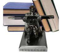 Kneeling Knight Pen Holder - Medieval Tabletop Decoration - Desktop Ornament Craft,for Office Home School Classroom Writers Authors Teachers Study Bookshelf Nightstand Bedside