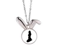 Kneeling Position Hot Beautiful Woman Rabbit Necklace Pendant Bunny Animal Jewelry Gift