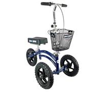KneeRover All Terrain Steerable Knee Scooter Knee Walker for Adults for Foot Surgery, Broken Ankle, Foot Injuries - Heavy Duty Knee Rover Scooter for Broken Foot in Blue