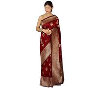 KNETLI Women's Cotton Designer Art Silk Saree Traditional Zari Work with Unstitched Blouse