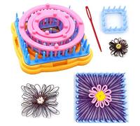 Knewmart Flower Loom,8pcs Flower Maker Wool Knitting Ball Maker Weaving Tools Knitting Craft Weaver Loom - with Needle (Flower Maker)