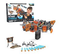 K'NEX Cyber-X C10 Crossover Legacy with Motor - Blasts up to 60 ft - 460 Pieces, 7 Builds, Targets, 10 Darts - Great Gift Kids 8+, includes 460 K'NEX parts and pieces