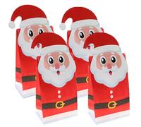 Knextion Inc Christmas Treat Bags for Candy Cookies Desserts Small Gifts Santa Gift Boxes Party Favor Reusable Folding Bags - 8 Piece Set