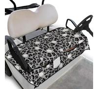 Knextrepoy Golf Ball Golf Cart Seat Cover with Pockets Gray Leopard Print Golf Cart Seat Blanket 2 Passenger Club Car Travel Sports Golf Cart Accessory Protection