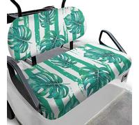 Knextrepoy Green Palm Leaves Golf Cart Front and Back Seat Cushion Tropical 2-Seater Golf Cart Seat Cover Decoration Keep You Comfortable Polyester Fabric Gifts for Friends and Family