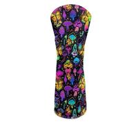 Knextrepoy Hippie Mushroom Golf Club Head Covers Waterproof Butterfly Golf Club Cover for Driver Fairway Woods Hybrids PU Leather Golf Accessory