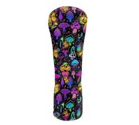 Knextrepoy Hippie Mushroom Golf Club Head Covers Waterproof Butterfly Golf Club Cover for Driver Fairway Woods Hybrids PU Leather Golf Accessory
