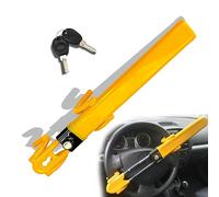 KNFRXO Steering Wheel Lock for car Universal Adjustable Length Anti-Theft Device Car Locks Double Hook Locks for Car SUV Pickup Truck Van(Yellow)