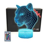 KNFUI Panther Animals 3D Illusion Decor Night Light Room Table Lamp with 16 Colors Change, Smart Touch & Remote Control Bedroom Decorations Toys Gifts for Men, Girls, Women, Kids, Boys, Teens