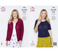 Kng Cole 5550 Knitting Pattern Womens Lace Cardigan and Jumper in Galaxy DK