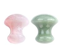 KNH ART AND CRAFT Kanha Handicraft'S (Mt64) Natural Rose Quartz Green Jade Stone Gua Sha Mushroom Tool For Facial Skincare,Anti-Aging Massager,Gua Sha Scrapping Tool For Acupressure Therapy