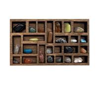 Knick Knack Shelf - Shadow Cubby Box, Miniature Shadow Box Display Shelf, 25 Compartment Wall Mounted Storage Cabinet, Farmhouse Decor Showcase Organizer Display Case For Collectibles Home Room