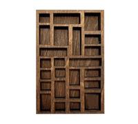 Knick Knack Shelf - Wooden Cubby 25 Grids Miniature Display Case, Multi-Slot Wall Organizer | Ideal for Miniature Figures Trinkets Jar Supplies