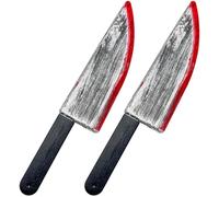 Knife 2Pcs Bloody Plastic Prop Knife 15x3 Inch Halloween Props for Home Haunted House Costume Accessories Halloween Props Prop Plastic Knives